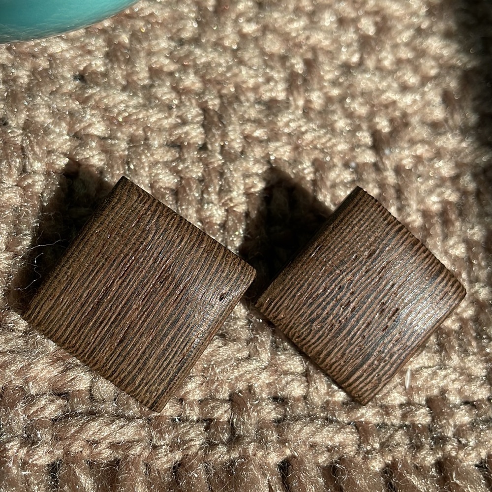 Wood statement stud earrings